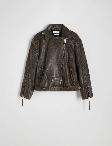 Jacheta Oversize Reserved, maro inchis