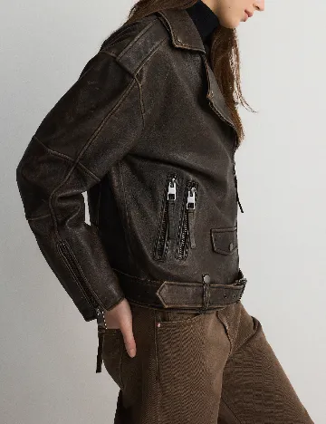 Jacheta Oversize Reserved, maro inchis