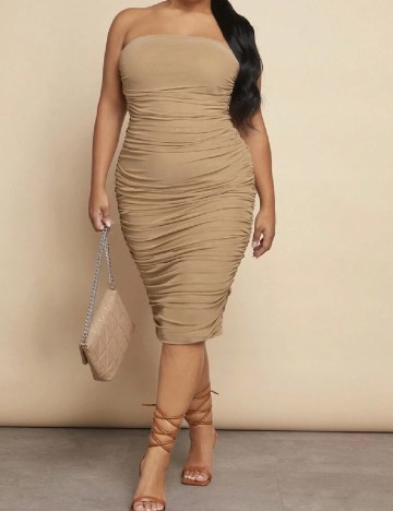 Rochie medie SHEIN CURVE, maro