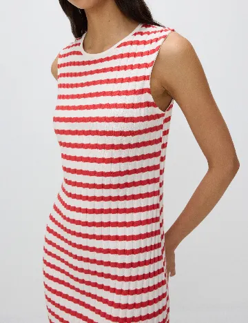 Rochie medie Reserved, alb/rosu