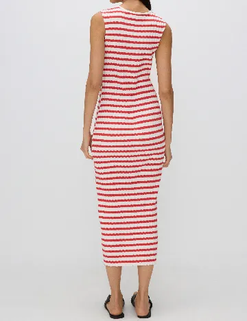 Rochie medie Reserved, alb/rosu