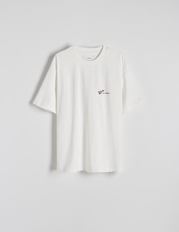 Tricou Oversize Reserved, ecru