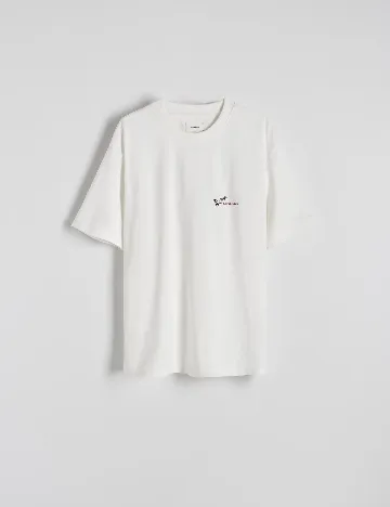 Tricou Oversize Reserved, ecru