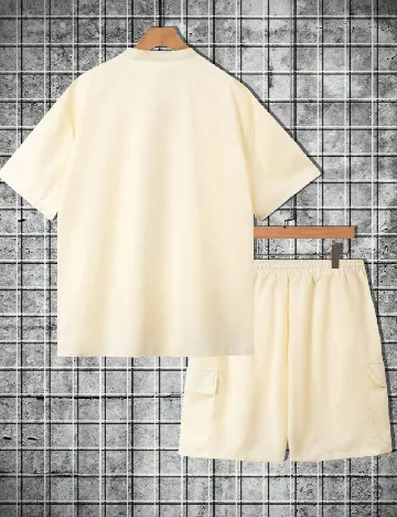 Compleu SHEIN Plus Size Men, crem