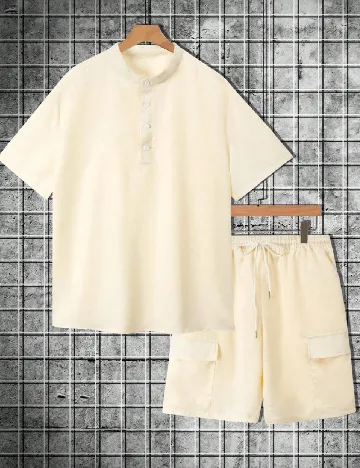 Compleu SHEIN Plus Size Men, crem