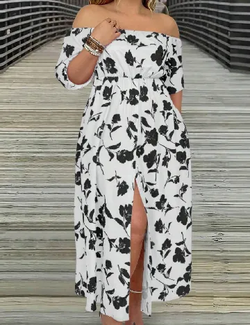 Rochie lunga SHEIN CURVE, alb