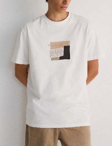 Tricou Reserved, ecru