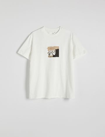 Tricou Reserved, ecru