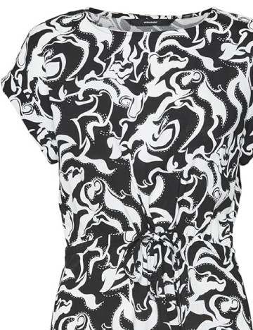 Rochie scurta Vero Moda, alb/negru