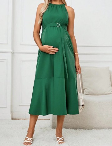 Rochie medie SHEIN Maternity, verde