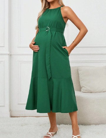 Rochie medie SHEIN Maternity, verde