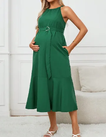 Rochie medie SHEIN Maternity, verde