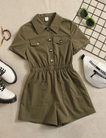 Salopeta Shein Kids, verde