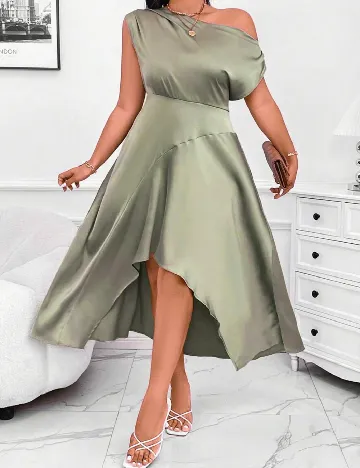 Rochie medie SHEIN CURVE, verde