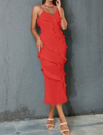 Rochie medie D&M, rosu