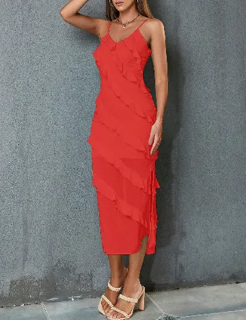 Rochie medie D&M, rosu