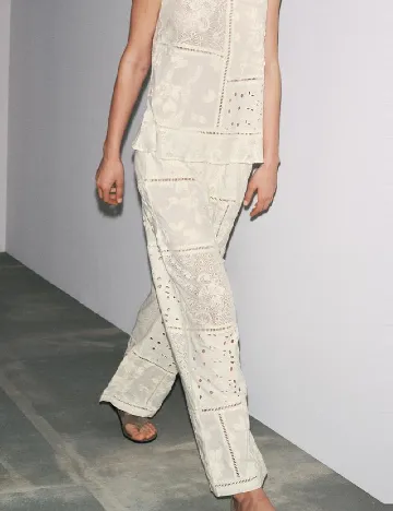 Pantaloni Zara, crem