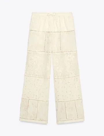 Pantaloni Zara, crem