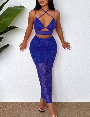 Rochie lunga SHEIN, albastru
