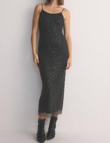 Rochie lunga Reserved, gri inchis