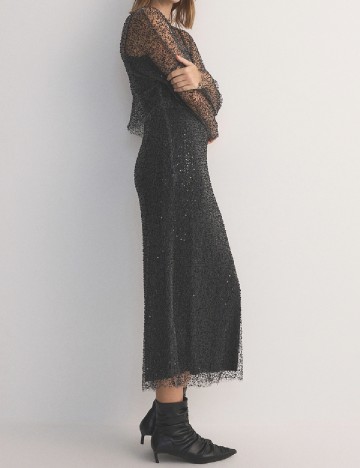 Rochie lunga Reserved, gri inchis