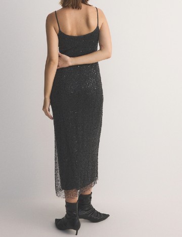 Rochie lunga Reserved, gri inchis