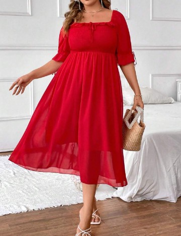 Rochie medie SHEIN CURVE, rosu