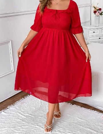 Rochie medie SHEIN CURVE, rosu
