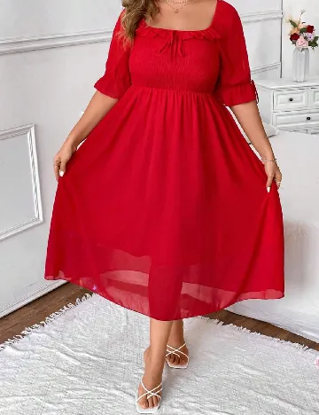 Rochie medie SHEIN CURVE, rosu