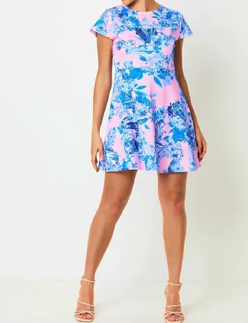 Rochie scurta Coast, roz/albastru