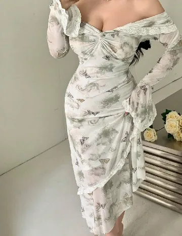 Rochie medie Dazy, verde