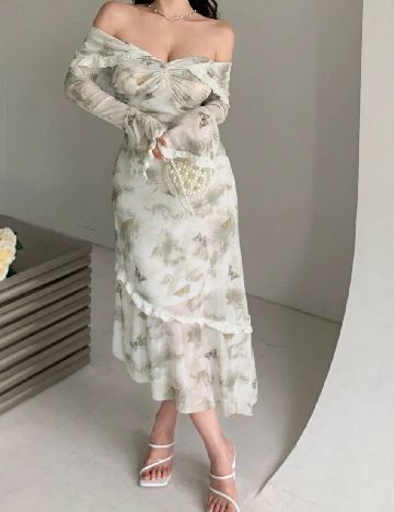 Rochie medie Dazy, verde