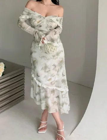 Rochie medie Dazy, verde