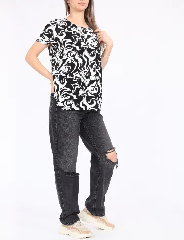Tricou Vero Moda, alb/negru