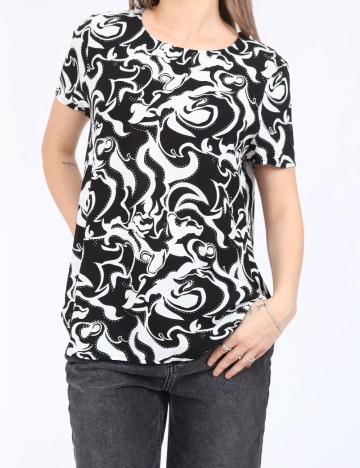 Tricou Vero Moda, alb/negru