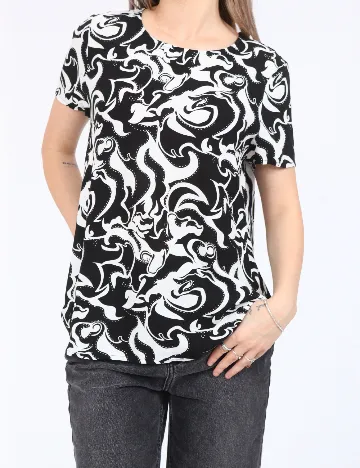 Tricou Vero Moda, alb/negru