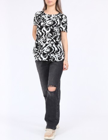 Tricou Vero Moda, alb/negru