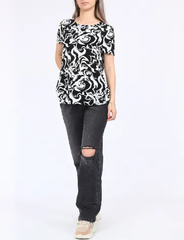 Tricou Vero Moda, alb/negru