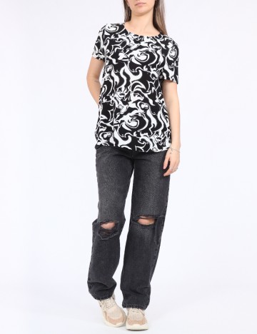 Tricou Vero Moda, alb/negru