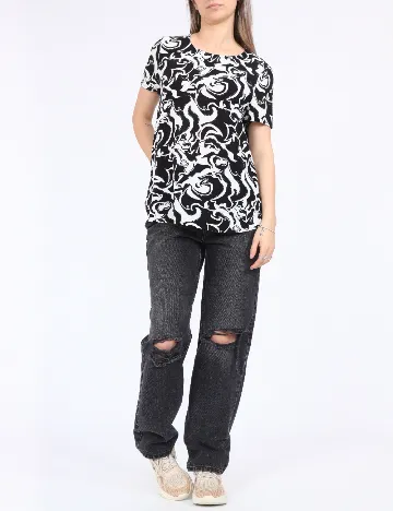 Tricou Vero Moda, alb/negru