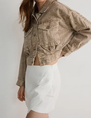 Fusta pantalon Reserved, alb