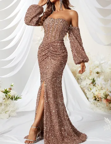 Rochie lunga Miss ord, maro