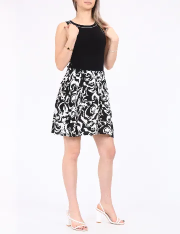 Fusta Vero Moda, alb/negru