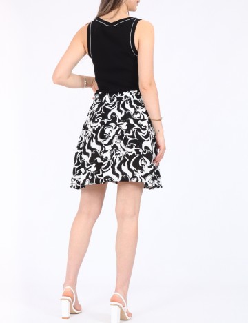 Fusta Vero Moda, alb/negru