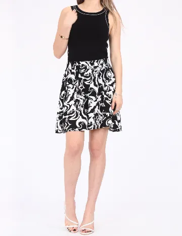 Fusta Vero Moda, alb/negru