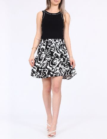 Fusta Vero Moda, alb/negru