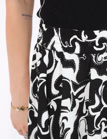 Fusta Vero Moda, alb/negru
