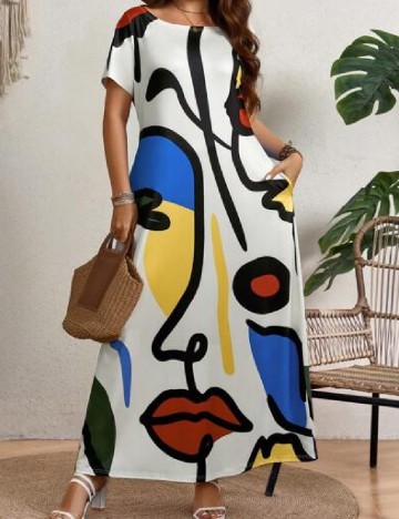 Rochie lunga SHEIN CURVE, alb