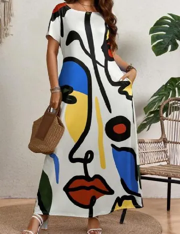 Rochie lunga SHEIN CURVE, alb
