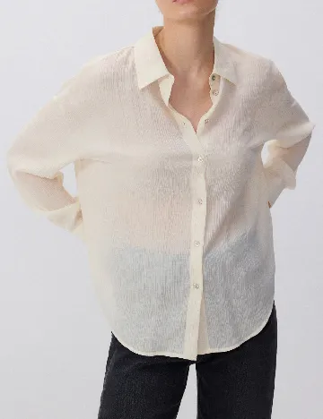 Camasa Oversize Reserved, crem